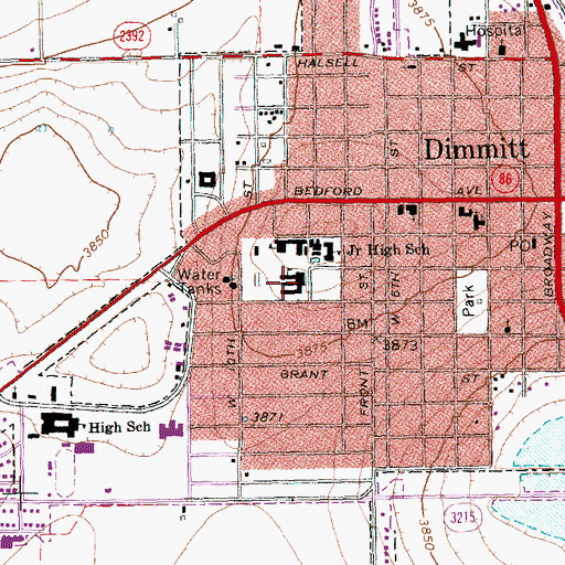 Topographic Map of Richardson Elementary School, TX