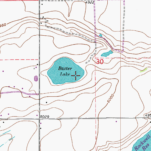Topographic Map of Baxter Dam, CO
