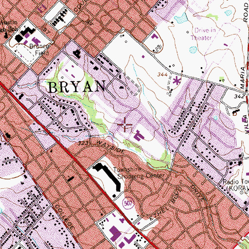 Topographic Map of Henderson Elementary School, TX