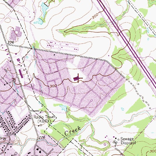 Topographic Map of Johnson Elementary School, TX