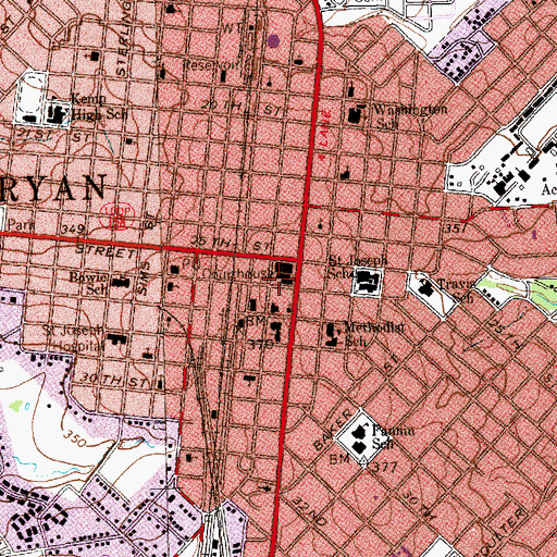 Topographic Map of Los Hermonos School, TX