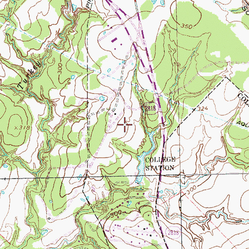Topographic Map of Mary Branch Elementary School, TX