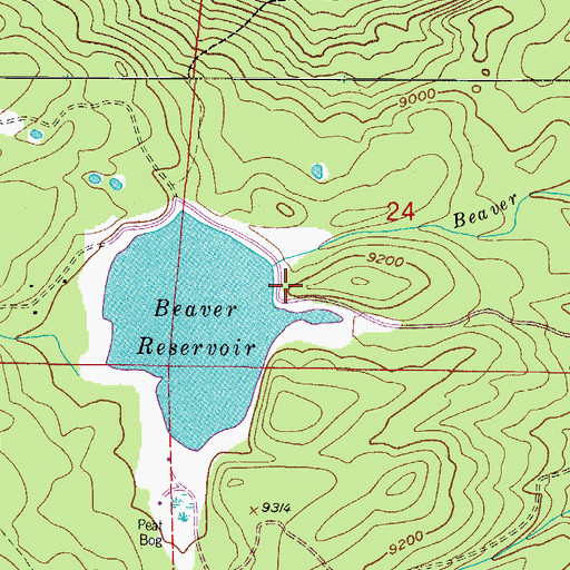 Topographic Map of Beaver Park Dam, CO