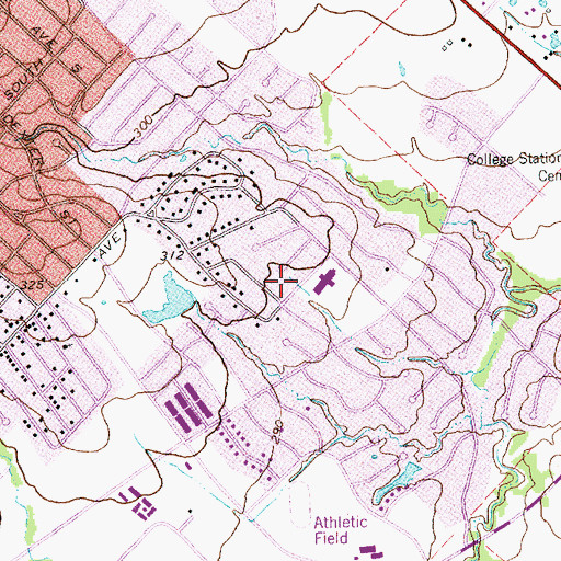 Topographic Map of South Knoll Elementary School, TX