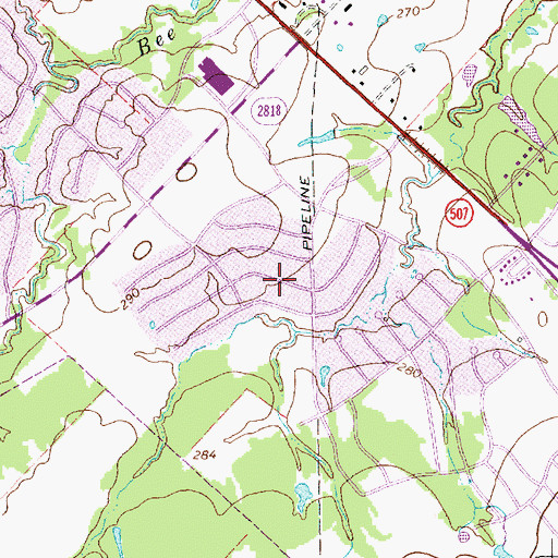 Topographic Map of Southwood Valley Elementary School, TX