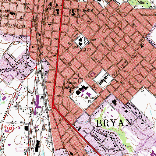 Topographic Map of Stephen F Austin Middle School, TX