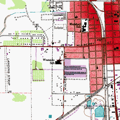 Topographic Map of Westside Elementary School, TX