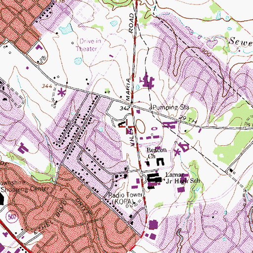 Topographic Map of Bryan Alternative Center, TX
