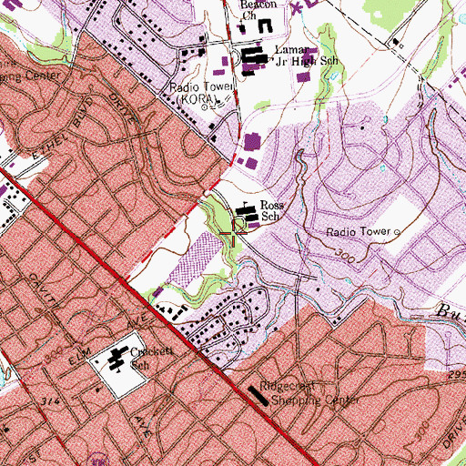 Topographic Map of Sul Ross Elementary School, TX