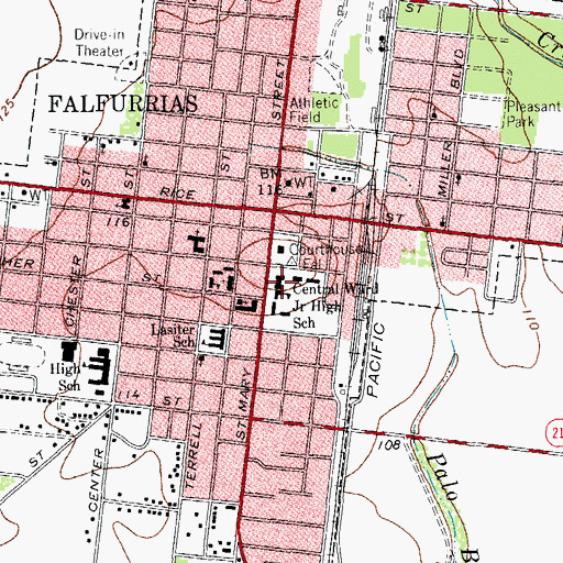 Topographic Map of Falfurrias Elementary School, TX
