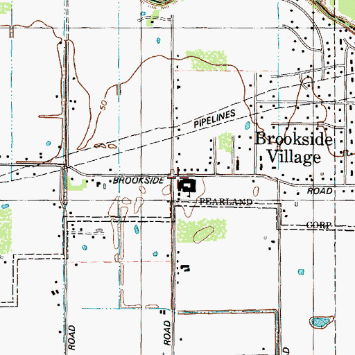 Topographic Map of E A Lawhon Elementary School, TX