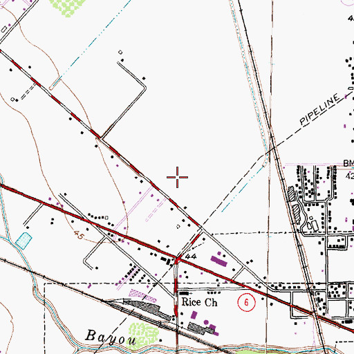 Topographic Map of Hood Case Elementary School, TX