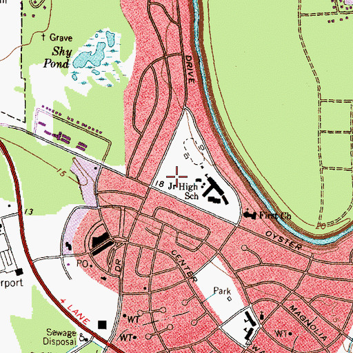 Topographic Map of Lake Jackson Intermediate School, TX
