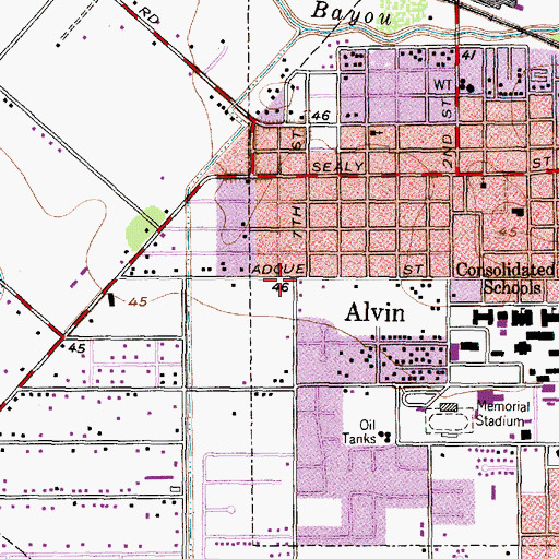 Topographic Map of Melba Passmore Elementary School, TX