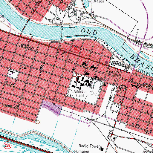 Topographic Map of O A Fleming Elementary School, TX