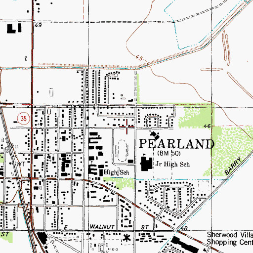 Topographic Map of Pearland East Junior High School, TX