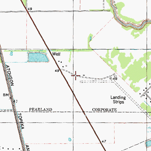 Topographic Map of Pearland High School, TX