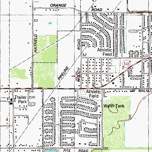 Topographic Map of Sam Jamison Middle School, TX