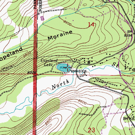 Topographic Map of Copeland Dam, CO