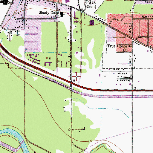 Topographic Map of Lighthouse Learning Center, TX