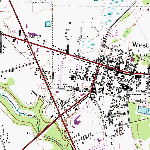 Topographic Map of Charlie Brown Intermediate School (closed), TX
