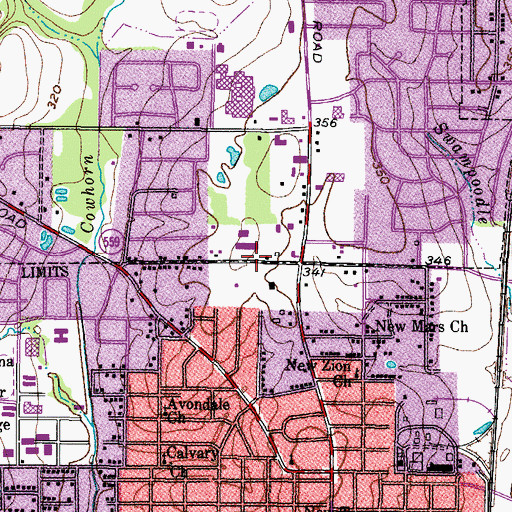 Topographic Map of Kennedy Elementary School, TX