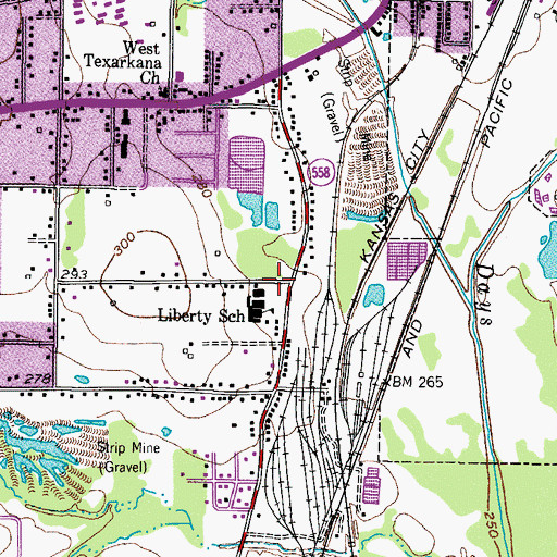 Topographic Map of Liberty - Eylau Intermediate School, TX