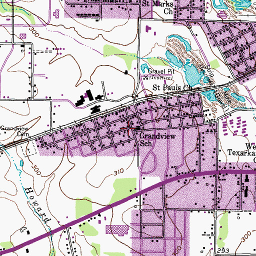 Topographic Map of Liberty - Eylau Kindergarten Center, TX