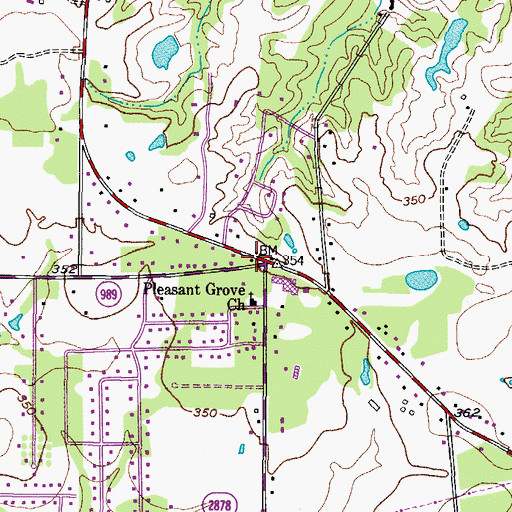 Topographic Map of Pleasant Grove Elementary School, TX