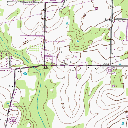 Topographic Map of Pleasant Grove High School, TX
