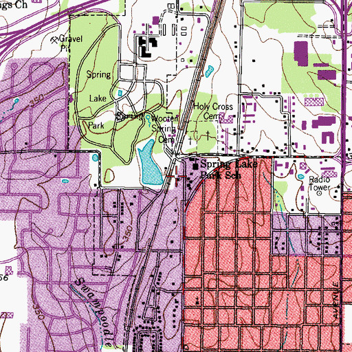 Topographic Map of Spring Lake Park Kindergarten Center, TX