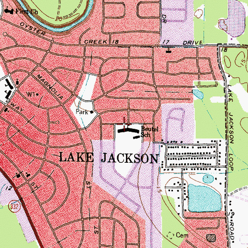 Topographic Map of A P Beutel Elementary School, TX