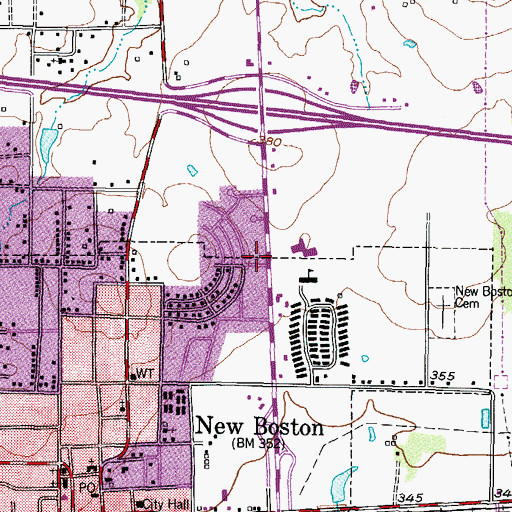 Topographic Map of Crestview Elementary School, TX