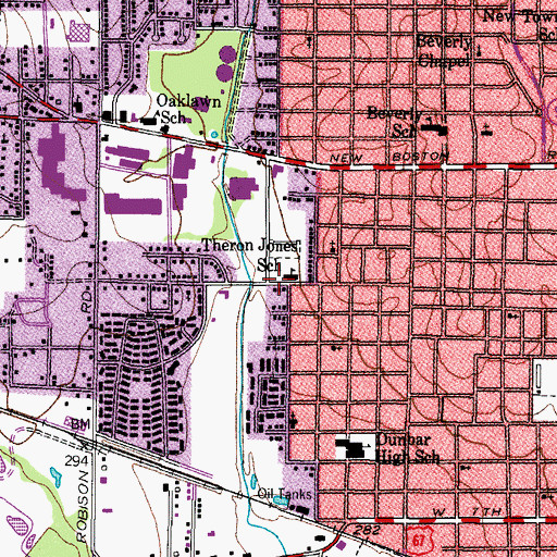 Topographic Map of Fifteenth Street Elementary School, TX