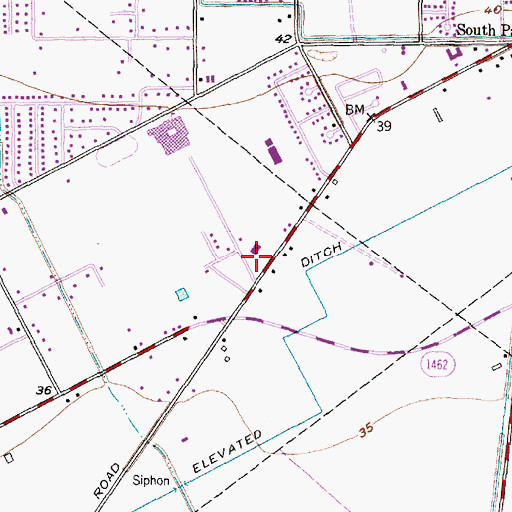 Topographic Map of Alvin Elementary School, TX