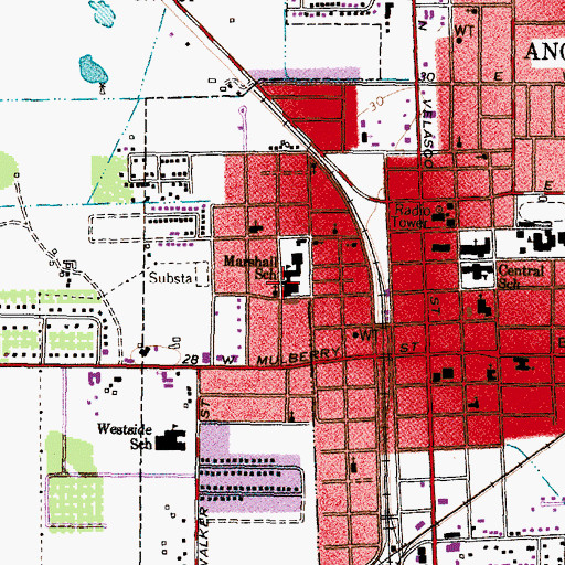 Topographic Map of Marshall Education Center, TX