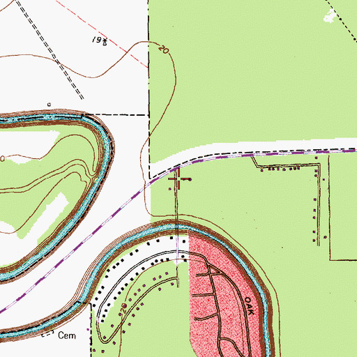 Topographic Map of Bess Brannen Elementary School, TX