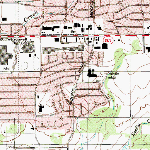 Topographic Map of White Middle School, TX