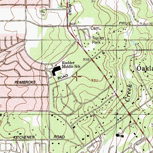 Topographic Map of Thornton Elementary School, TX