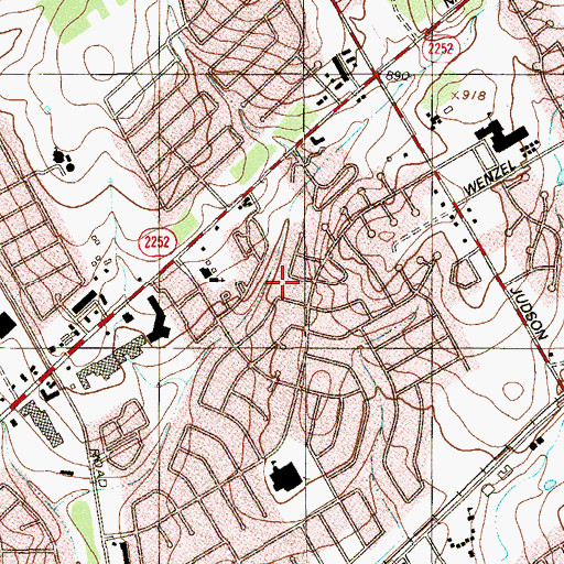 Topographic Map of Woodstone Elementary School, TX