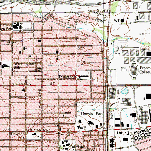 Topographic Map of Tynan Elementary School, TX