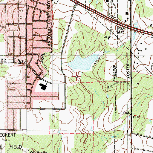 Topographic Map of Sinclair Elementary School, TX