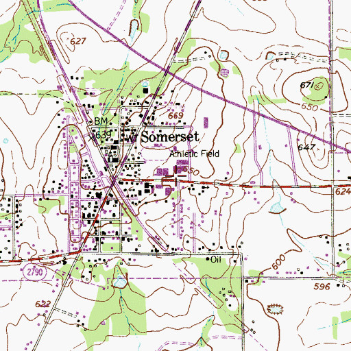 Topographic Map of Somerset Elementary School, TX