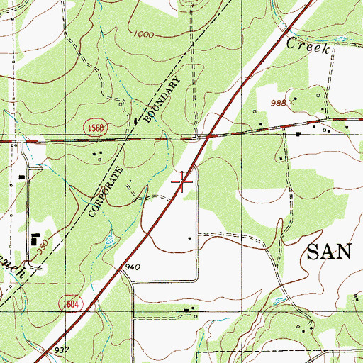 Topographic Map of Stinson Middle School, TX