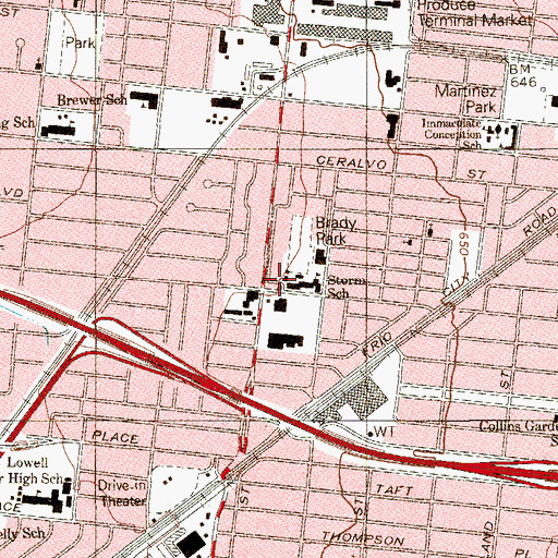 Topographic Map of Storm Elementary School, TX
