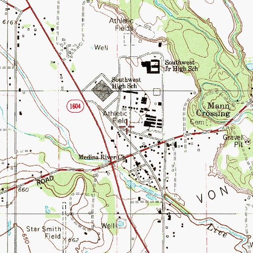 Topographic Map of Sun Valley Elementary School, TX