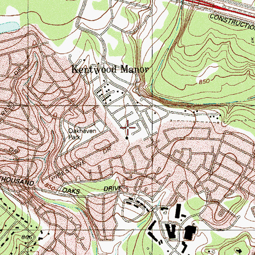Topographic Map of Thousand Oaks Elementary School, TX