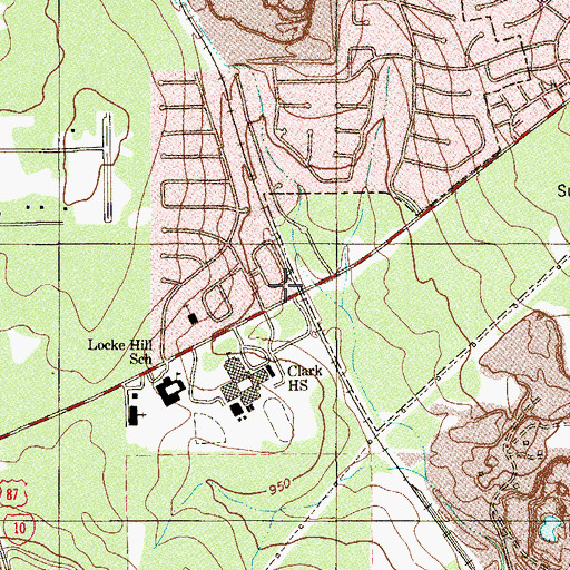 Topographic Map of Tom Clark High School, TX