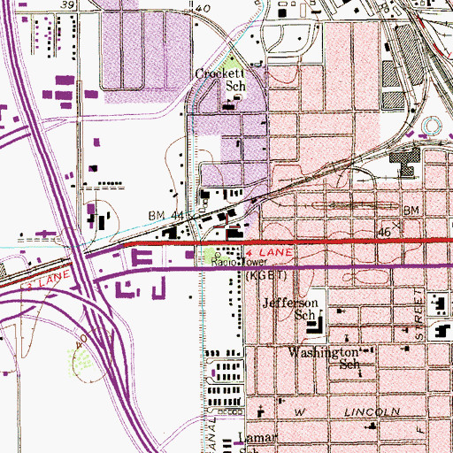 Topographic Map of Wilson Elementary School, TX