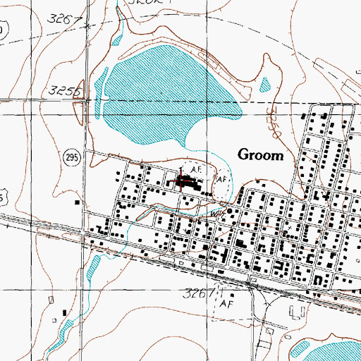 Topographic Map of Groom School, TX